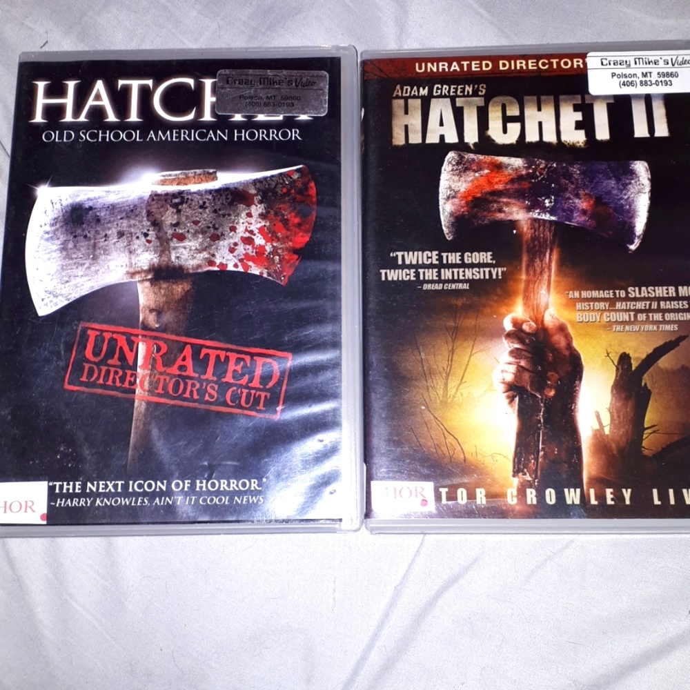 The Original Hatchet Movie and Hatchet II on DVD